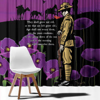 ANZAC Soldier and War Animals Window Curtain We Will Remember Them