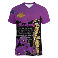 ANZAC Soldier and War Animals Women V-Neck T-Shirt We Will Remember Them