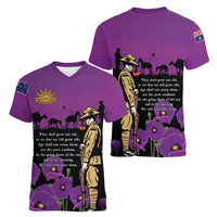 ANZAC Soldier and War Animals Women V-Neck T-Shirt We Will Remember Them