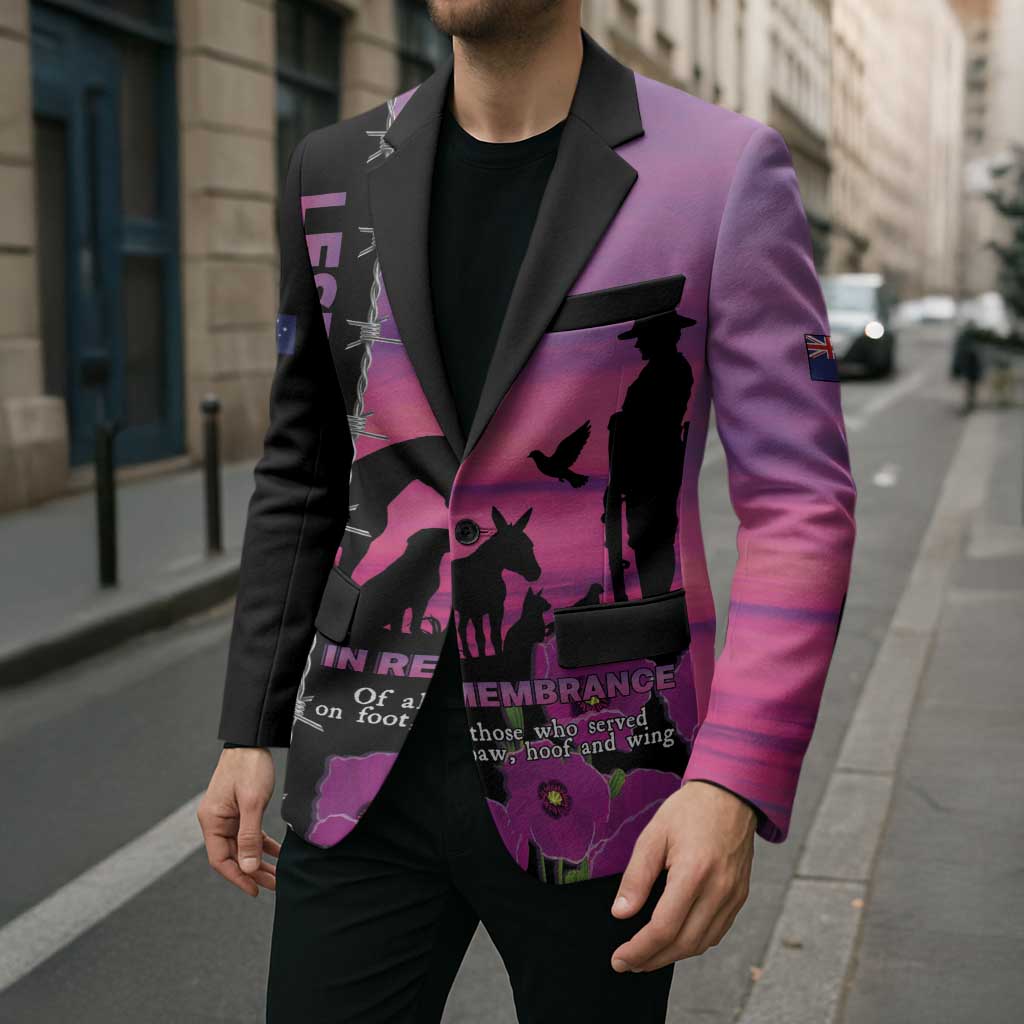 Personalised ANZAC War Animals Blazer Lest We Forget Memorial