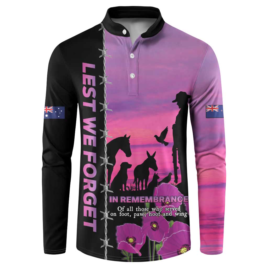 Personalised ANZAC War Animals Button Sweatshirt Lest We Forget Memorial