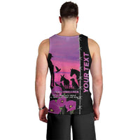 Personalised ANZAC War Animals Men Tank Top Lest We Forget Memorial