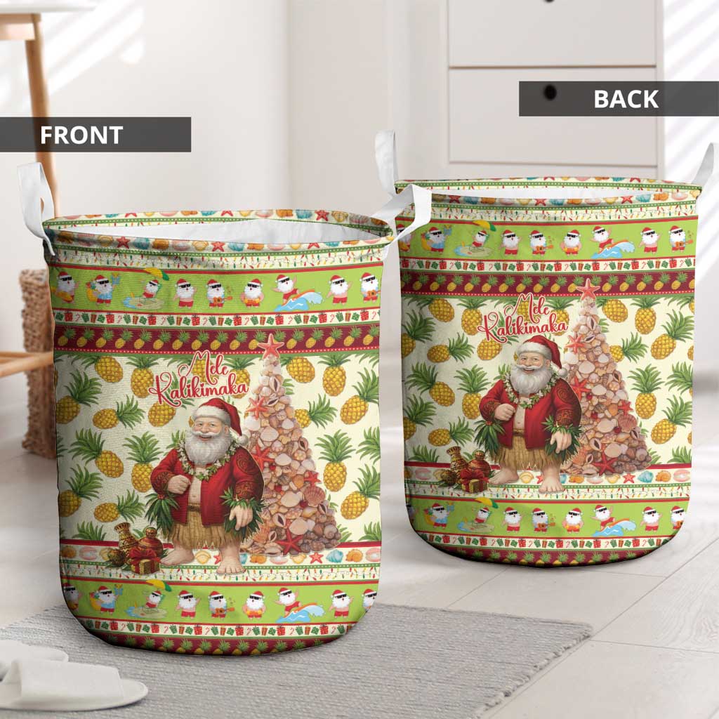 Hawaiian Santa Aloha Pineapple Christmas Laundry Basket Mele Kalikimaka LT15 - Polynesian Pride