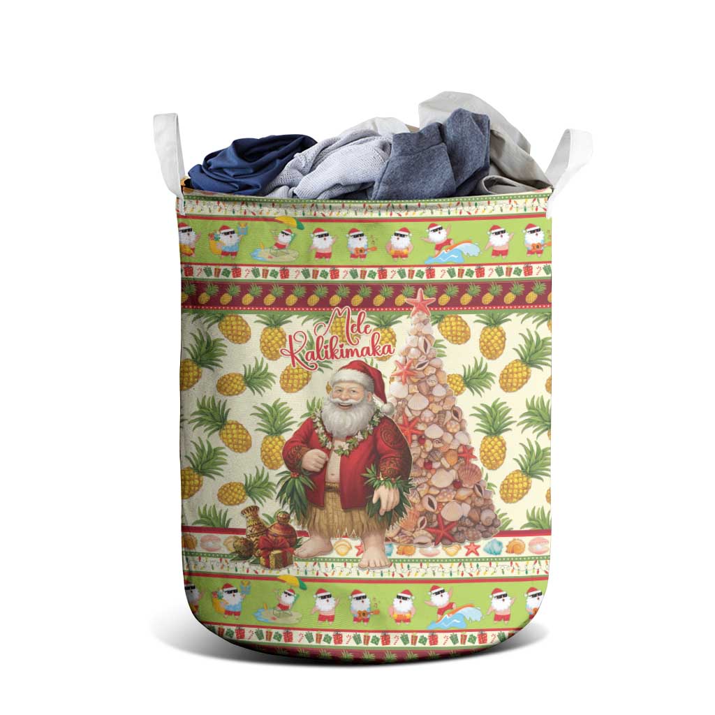 Hawaiian Santa Aloha Pineapple Christmas Laundry Basket Mele Kalikimaka LT15 - Polynesian Pride
