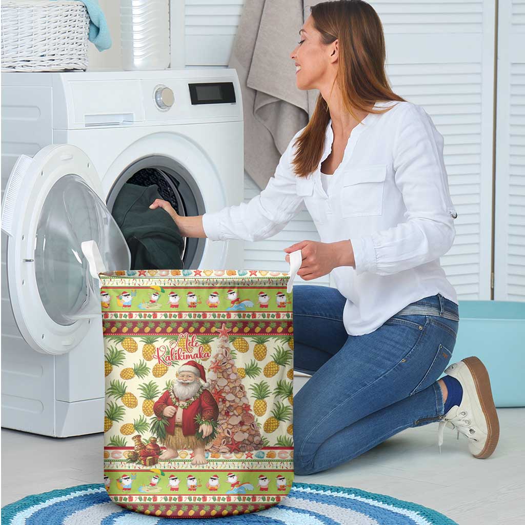 Hawaiian Santa Aloha Pineapple Christmas Laundry Basket Mele Kalikimaka LT15 - Polynesian Pride