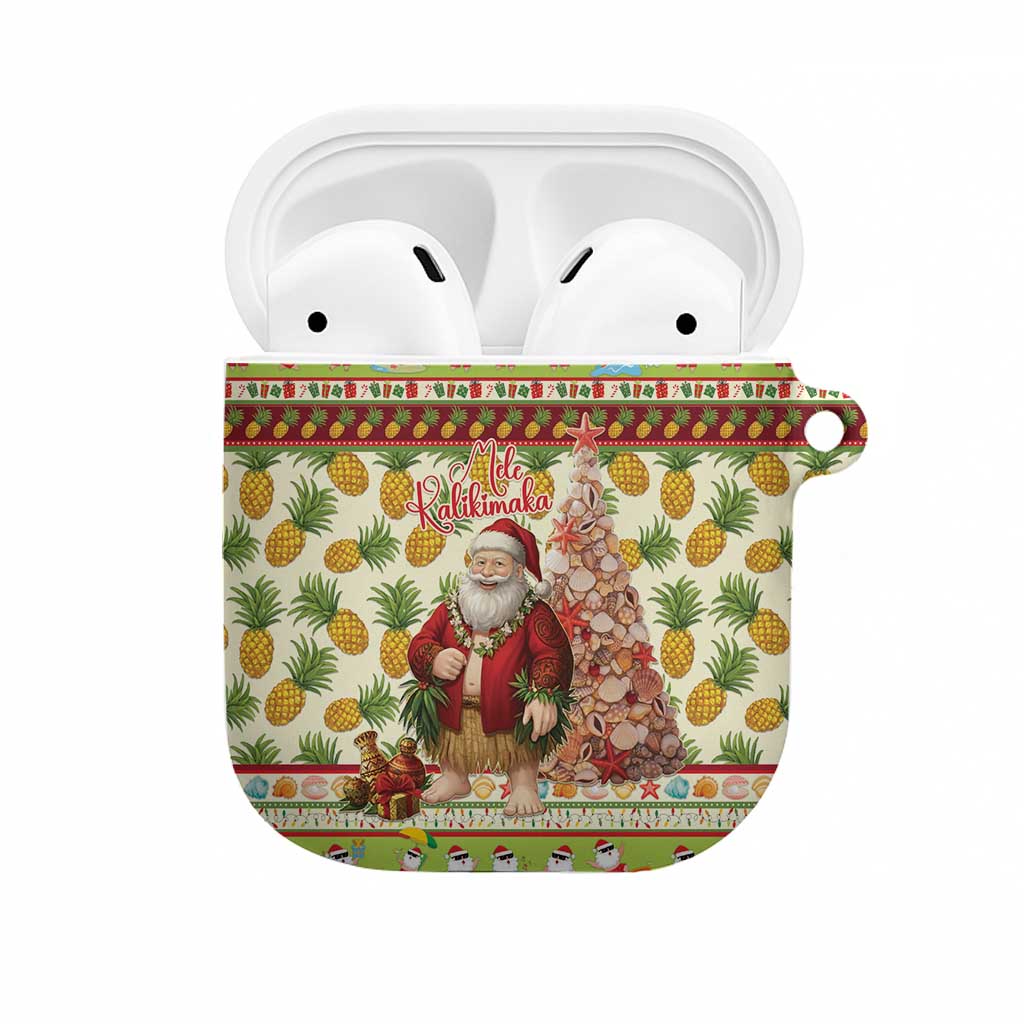 Hawaiian Santa Aloha Pineapple Christmas AirPods Case Mele Kalikimaka LT15 Cream - Polynesian Pride