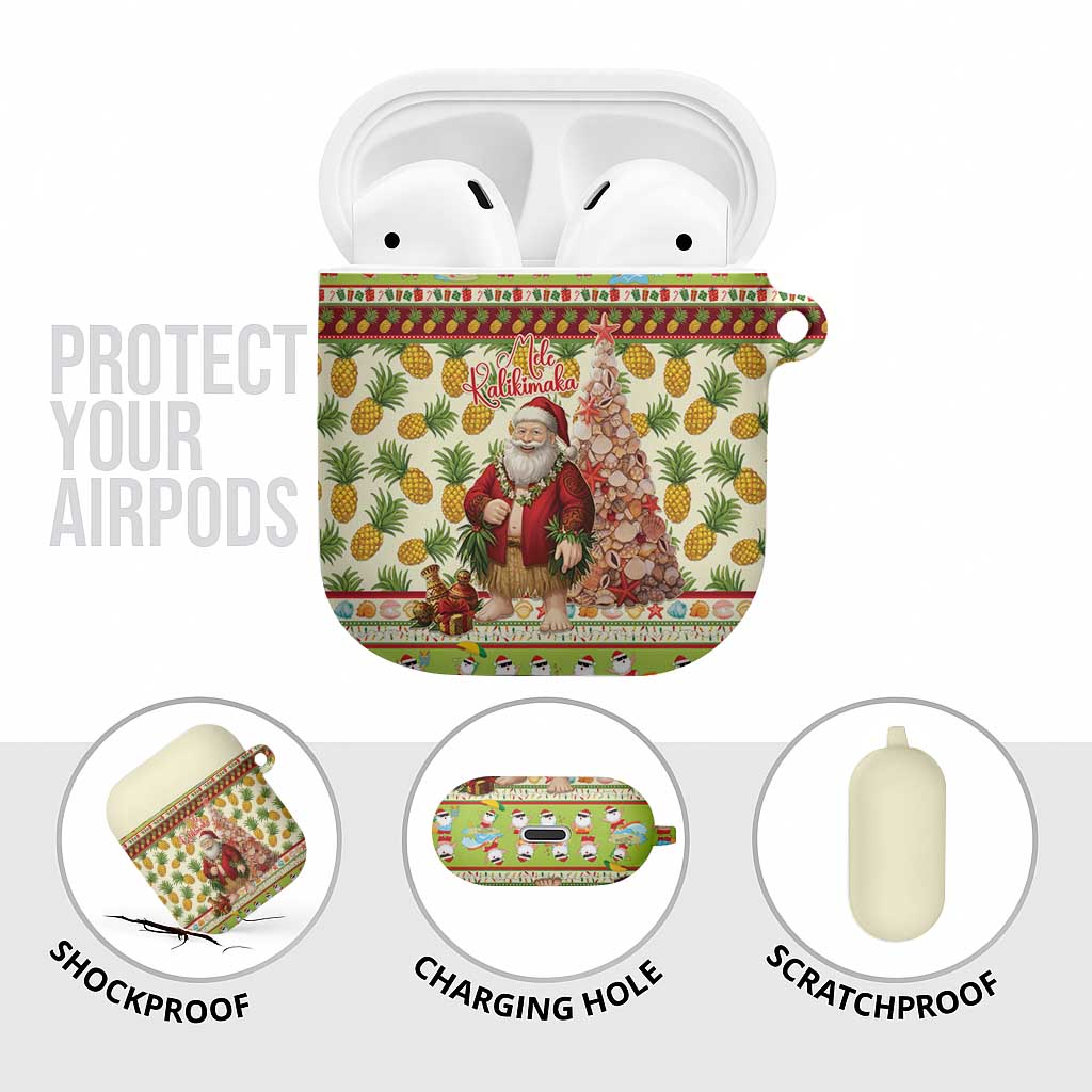 Hawaiian Santa Aloha Pineapple Christmas AirPods Case Mele Kalikimaka LT15 - Polynesian Pride