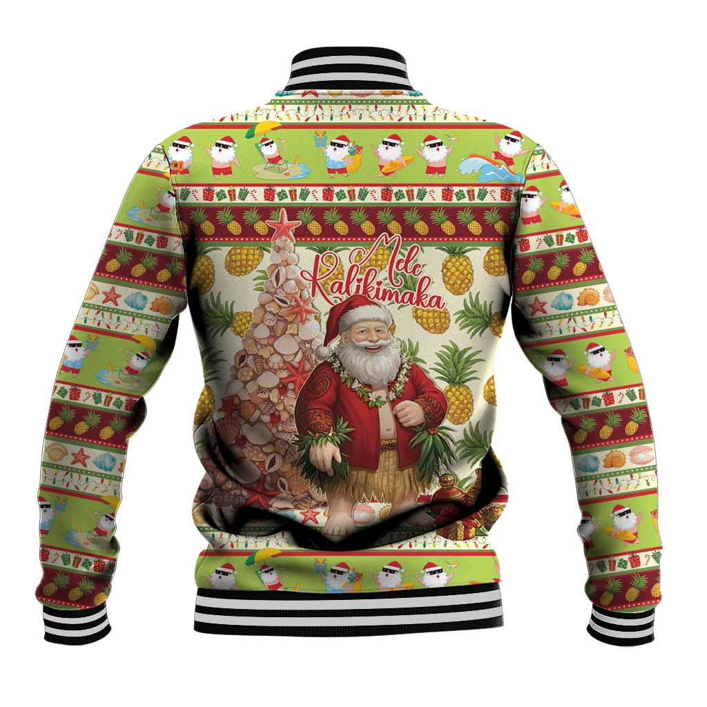 Hawaiian Santa Aloha Pineapple Christmas Baseball Jacket Mele Kalikimaka LT15 - Polynesian Pride