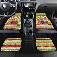 Hawaiian Santa Aloha Pineapple Christmas Car Mats Mele Kalikimaka LT15 Set 4pcs Cream - Polynesian Pride