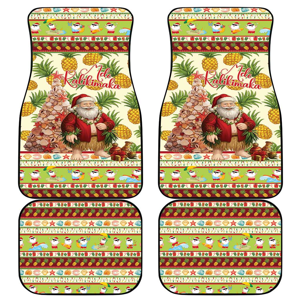 Hawaiian Santa Aloha Pineapple Christmas Car Mats Mele Kalikimaka LT15 - Polynesian Pride