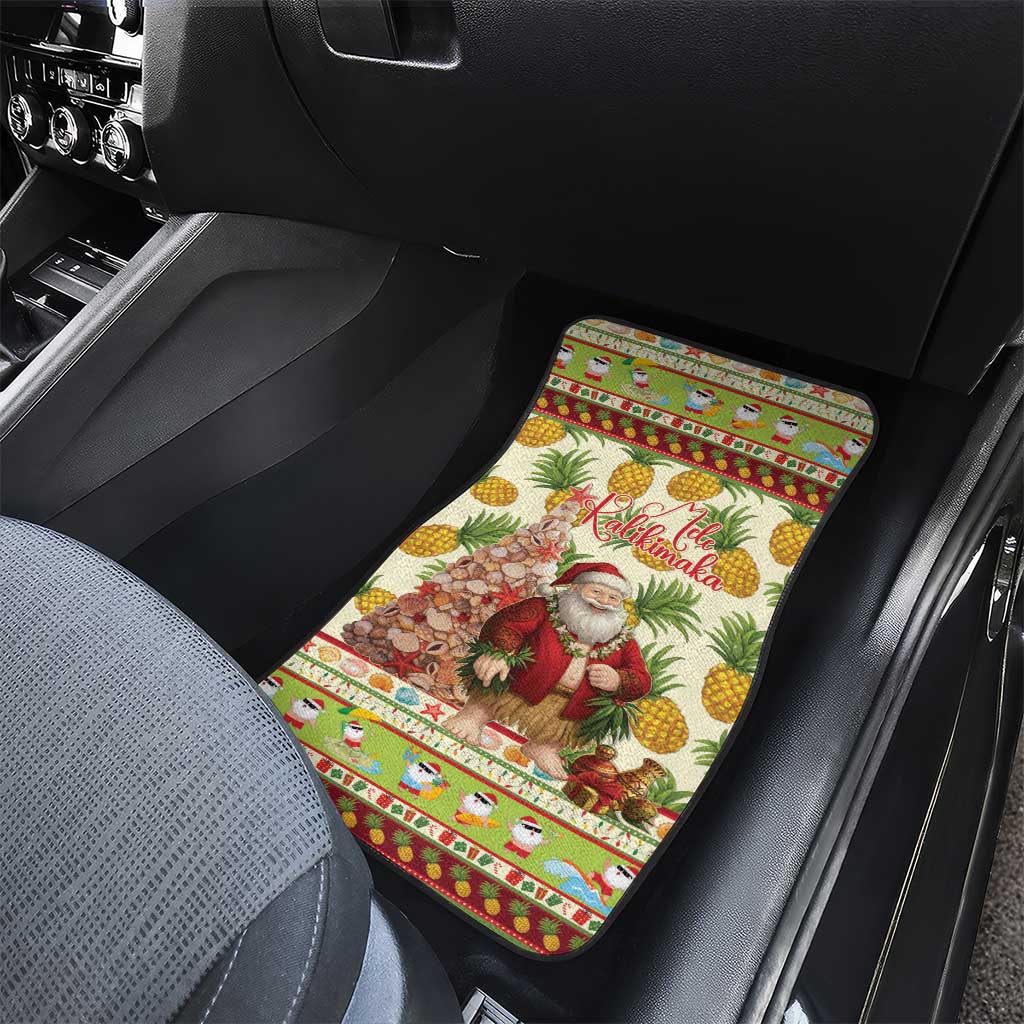 Hawaiian Santa Aloha Pineapple Christmas Car Mats Mele Kalikimaka LT15 - Polynesian Pride