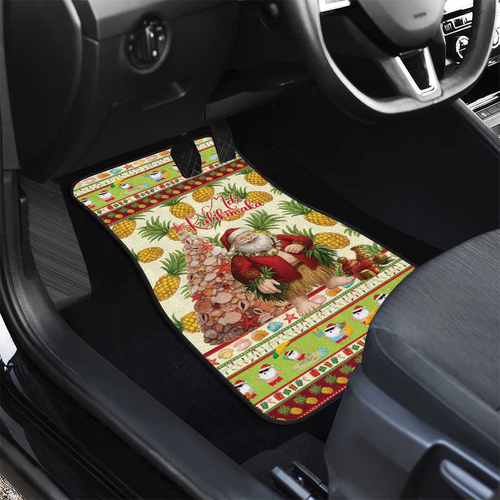 Hawaiian Santa Aloha Pineapple Christmas Car Mats Mele Kalikimaka LT15 - Polynesian Pride