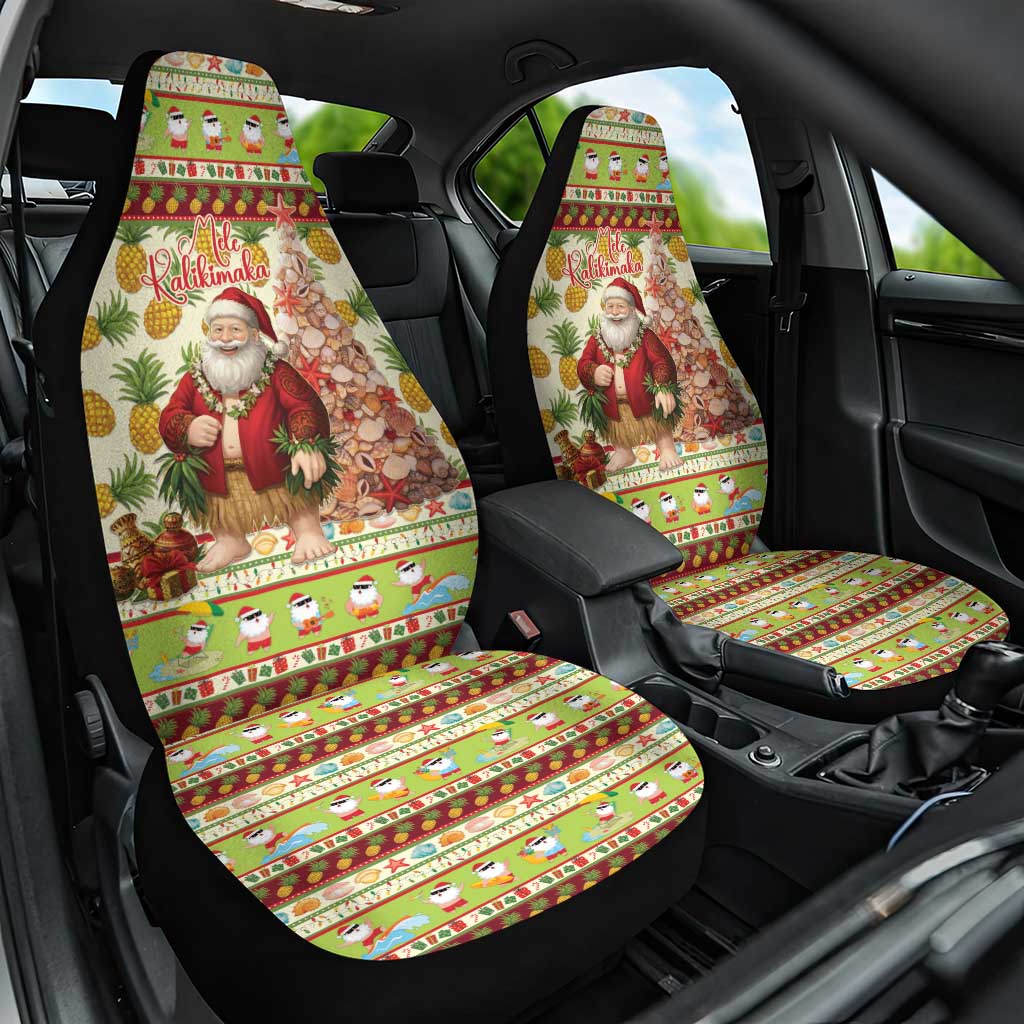 Hawaiian Santa Aloha Pineapple Christmas Car Seat Cover Mele Kalikimaka LT15 One Size Cream - Polynesian Pride
