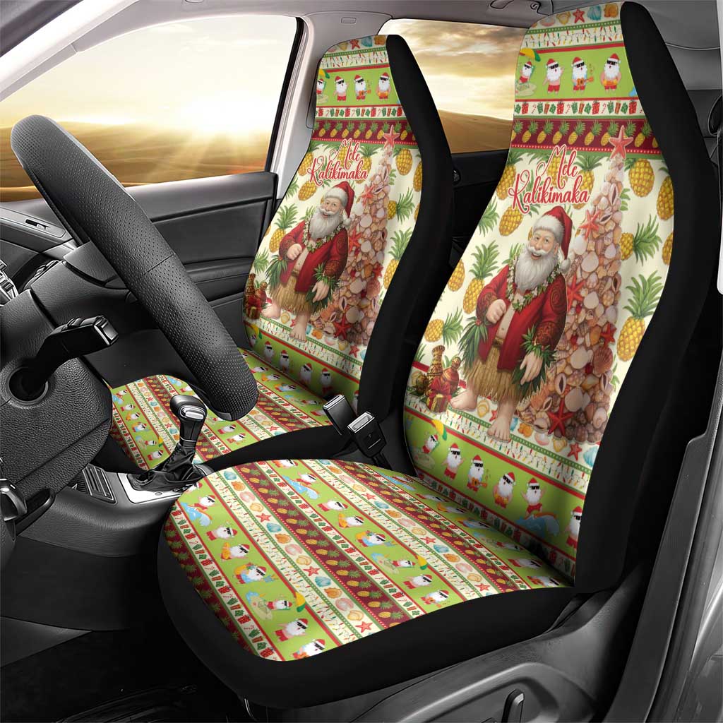 Hawaiian Santa Aloha Pineapple Christmas Car Seat Cover Mele Kalikimaka LT15 - Polynesian Pride