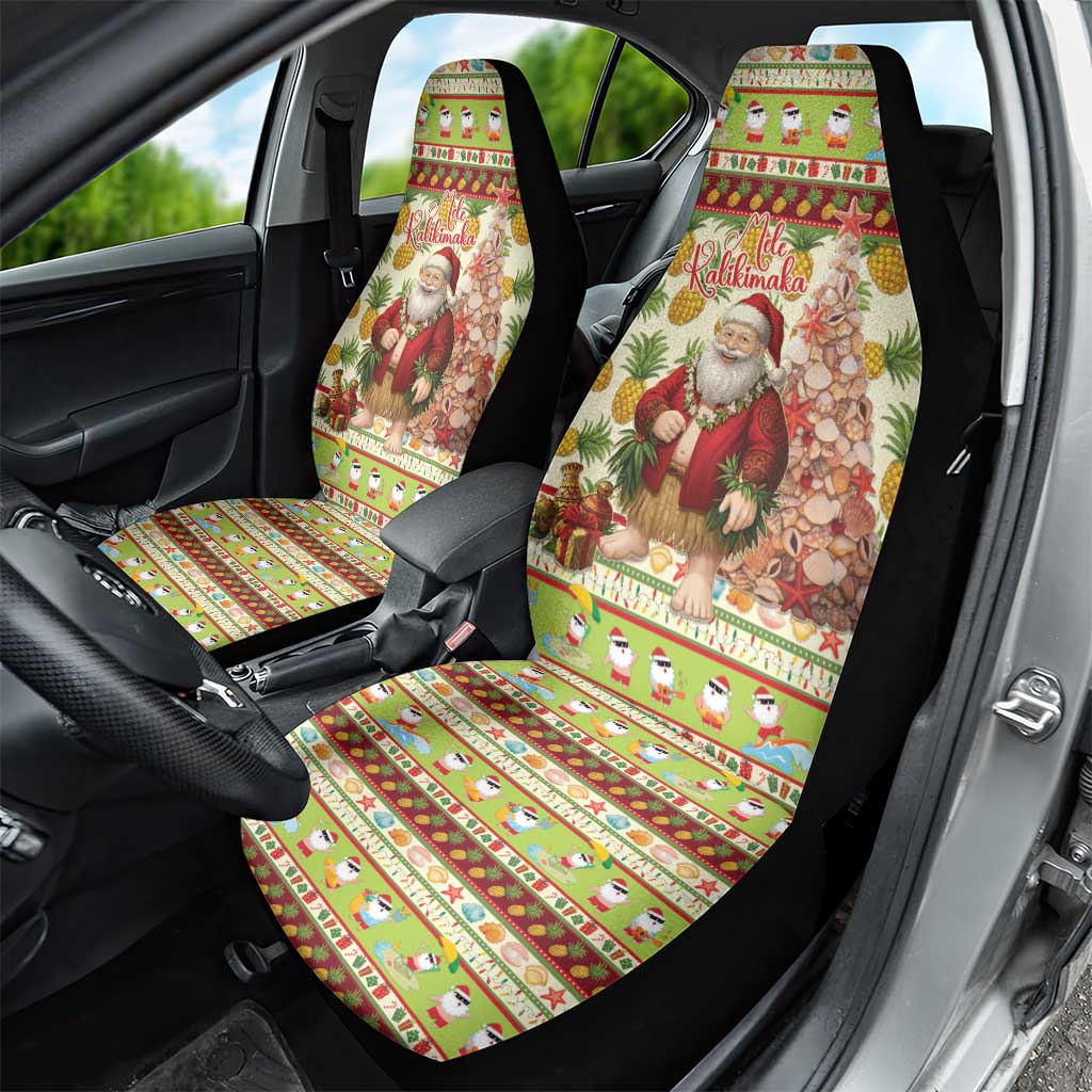 Hawaiian Santa Aloha Pineapple Christmas Car Seat Cover Mele Kalikimaka LT15 - Polynesian Pride