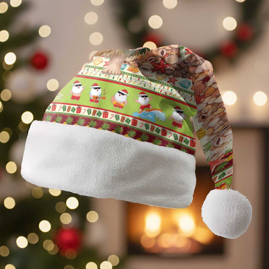Hawaiian Santa Aloha Pineapple Christmas Santa Hat Mele Kalikimaka LT15 Without Fur Cream - Polynesian Pride