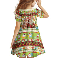 Hawaiian Santa Aloha Pineapple Christmas Family Matching Long Sleeve Bodycon Dress and Hawaiian Shirt Mele Kalikimaka LT15 - Polynesian Pride