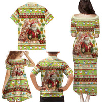 Hawaiian Santa Aloha Pineapple Christmas Family Matching Puletasi and Hawaiian Shirt Mele Kalikimaka - Polynesian Pride