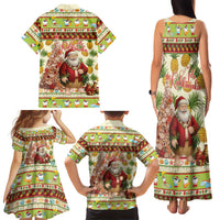 Hawaiian Santa Aloha Pineapple Christmas Family Matching Tank Maxi Dress and Hawaiian Shirt Mele Kalikimaka - Polynesian Pride