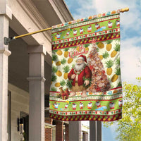 Hawaiian Santa Aloha Pineapple Christmas Garden Flag Mele Kalikimaka LT15 House Flag Cream - Polynesian Pride