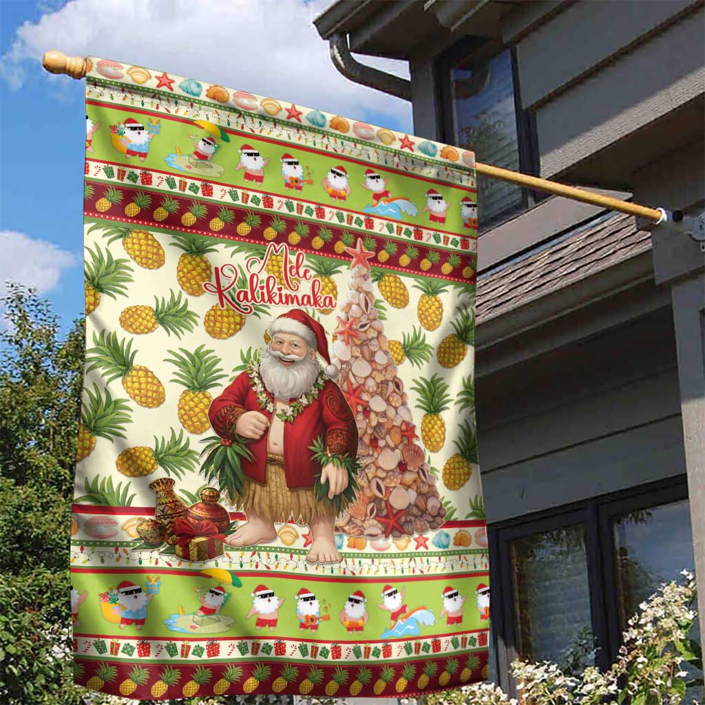 Hawaiian Santa Aloha Pineapple Christmas Garden Flag Mele Kalikimaka LT15 - Polynesian Pride