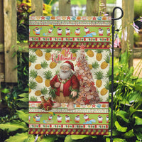 Hawaiian Santa Aloha Pineapple Christmas Garden Flag Mele Kalikimaka LT15 Garden Flag Cream - Polynesian Pride