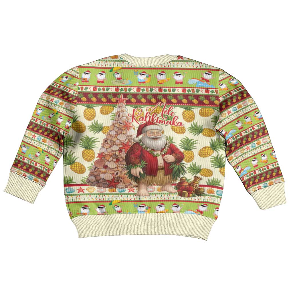 Hawaiian Santa Aloha Pineapple Christmas Kid Ugly Christmas Sweater Mele Kalikimaka LT15 - Polynesian Pride