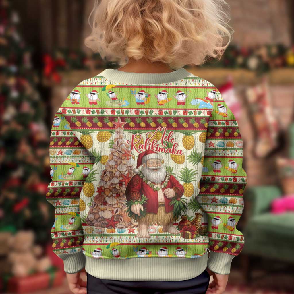 Hawaiian Santa Aloha Pineapple Christmas Kid Ugly Christmas Sweater Mele Kalikimaka LT15 - Polynesian Pride