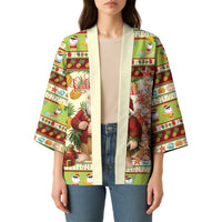 Hawaiian Santa Aloha Pineapple Christmas Kimono Mele Kalikimaka LT15 - Polynesian Pride