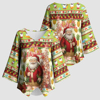 Hawaiian Santa Aloha Pineapple Christmas Kimono Sleeve Blouse Mele Kalikimaka LT15 - Polynesian Pride