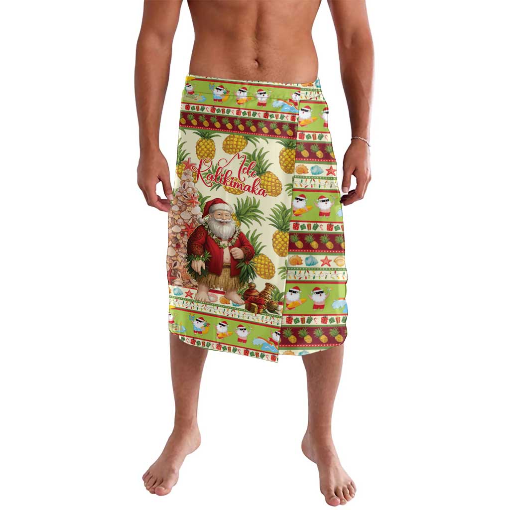 Hawaiian Santa Aloha Pineapple Christmas Lavalava Mele Kalikimaka LT15 Cream - Polynesian Pride