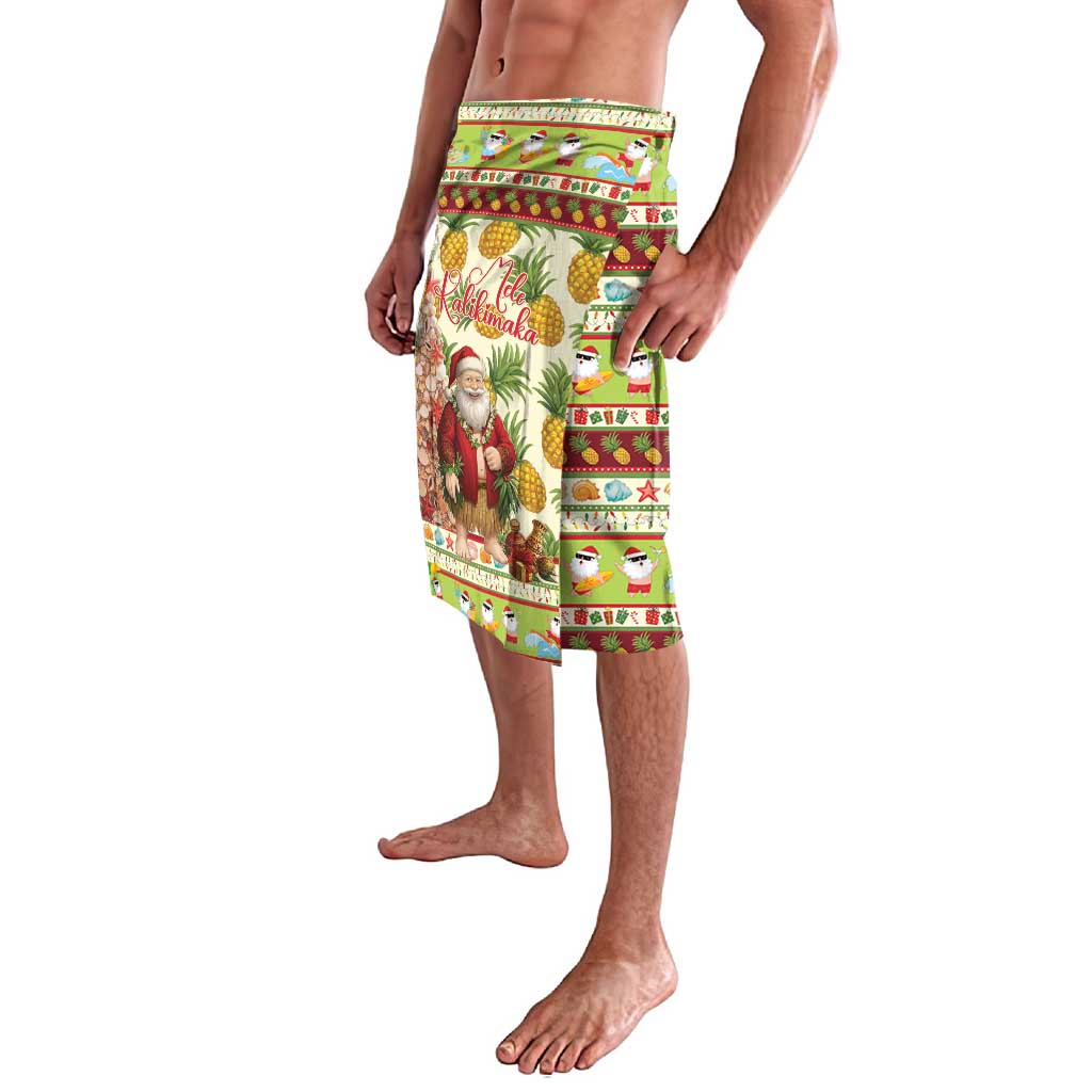 Hawaiian Santa Aloha Pineapple Christmas Lavalava Mele Kalikimaka LT15 - Polynesian Pride