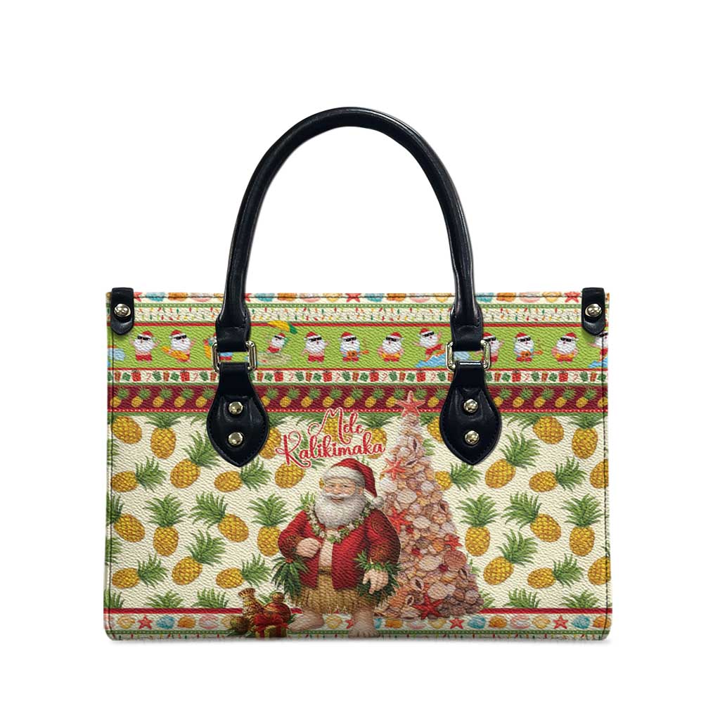 Hawaiian Santa Aloha Pineapple Christmas Leather Bag Mele Kalikimaka LT15 - Polynesian Pride