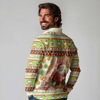 Hawaiian Santa Aloha Pineapple Christmas Long Sleeve Polo Shirt Mele Kalikimaka LT15 - Polynesian Pride