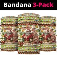 Hawaiian Santa Aloha Pineapple Christmas Neck Gaiter Mele Kalikimaka LT15 package One Size: 25*50cm Cream - Polynesian Pride