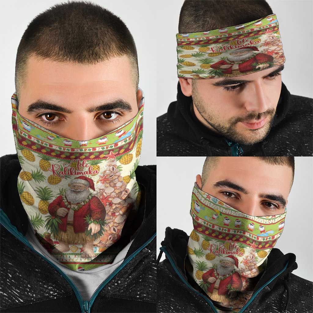 Hawaiian Santa Aloha Pineapple Christmas Neck Gaiter Mele Kalikimaka LT15 - Polynesian Pride