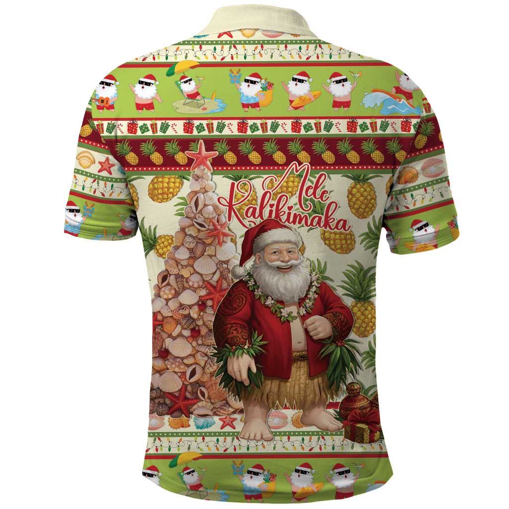 Hawaiian Santa Aloha Pineapple Christmas Polo Shirt Mele Kalikimaka LT15 - Polynesian Pride