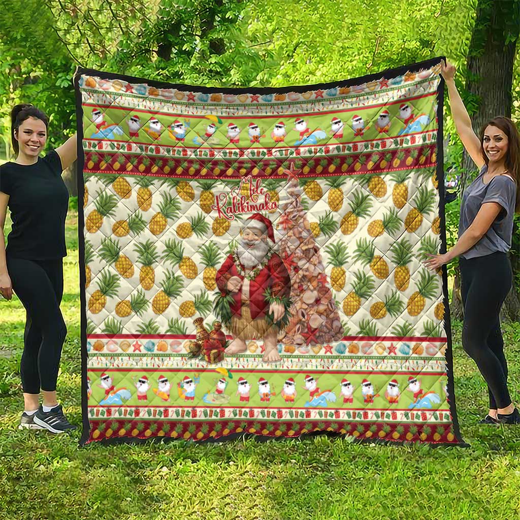 Hawaiian Santa Aloha Pineapple Christmas Quilt Mele Kalikimaka LT15 - Polynesian Pride