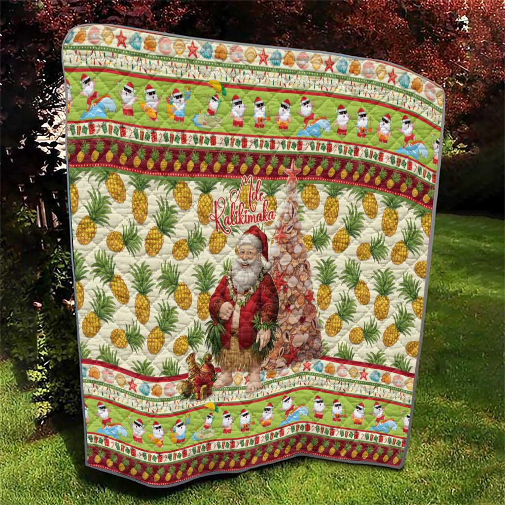 Hawaiian Santa Aloha Pineapple Christmas Quilt Mele Kalikimaka LT15 - Polynesian Pride