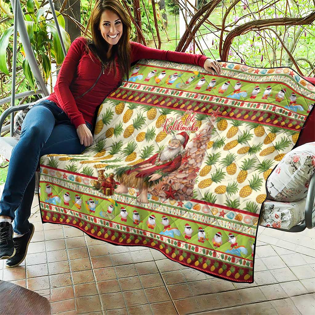 Hawaiian Santa Aloha Pineapple Christmas Quilt Mele Kalikimaka LT15 - Polynesian Pride