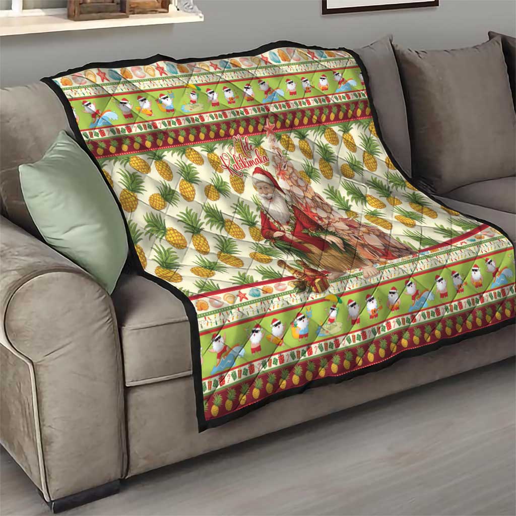 Hawaiian Santa Aloha Pineapple Christmas Quilt Mele Kalikimaka LT15 - Polynesian Pride