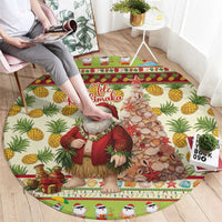 Hawaiian Santa Aloha Pineapple Christmas Round Carpet Mele Kalikimaka LT15 - Polynesian Pride