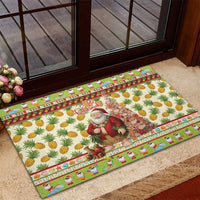 Hawaiian Santa Aloha Pineapple Christmas Rubber Doormat Mele Kalikimaka LT15 - Polynesian Pride
