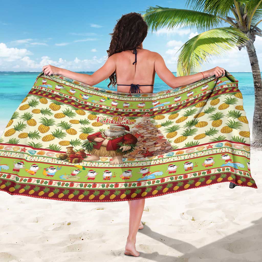 Hawaiian Santa Aloha Pineapple Christmas Sarong Mele Kalikimaka LT15 - Polynesian Pride