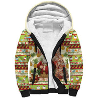 Hawaiian Santa Aloha Pineapple Christmas Sherpa Hoodie Mele Kalikimaka LT15 Unisex Cream - Polynesian Pride