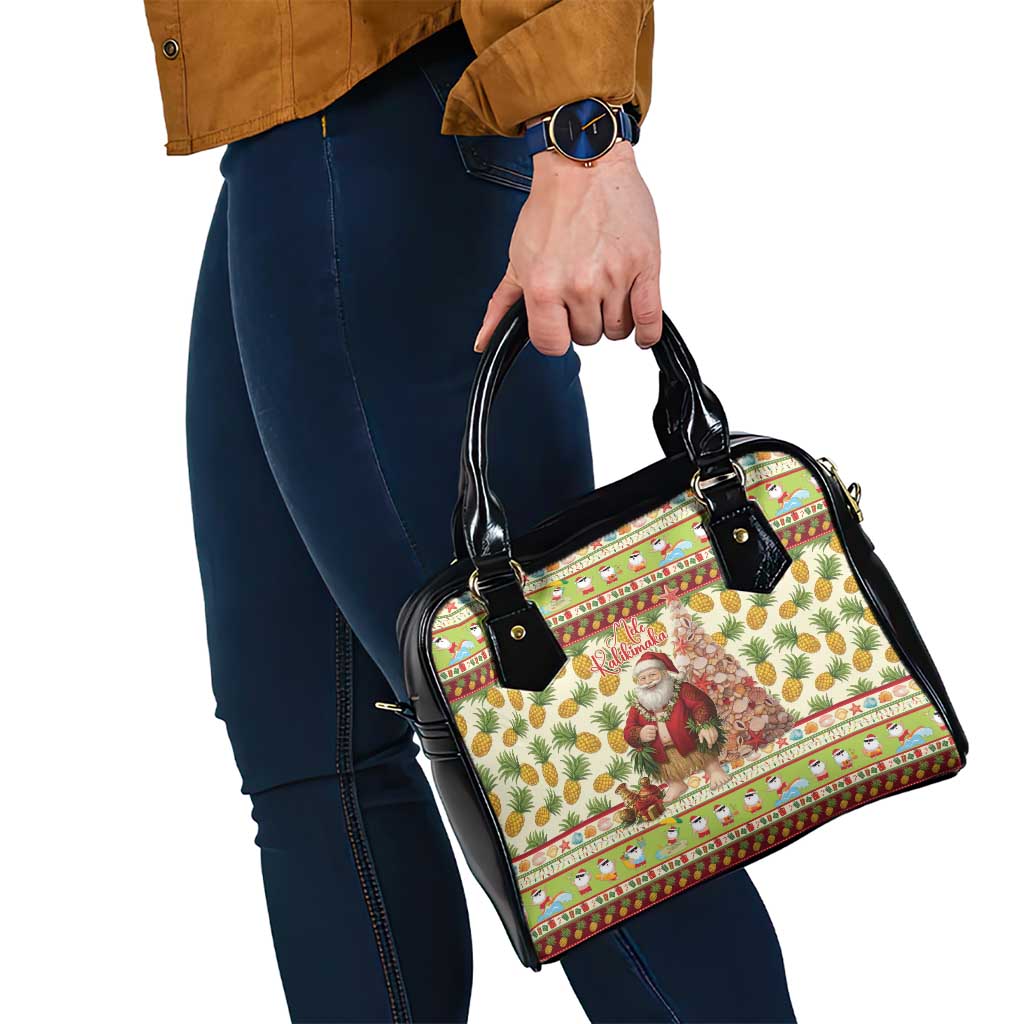 Hawaiian Santa Aloha Pineapple Christmas Shoulder Handbag Mele Kalikimaka LT15 - Polynesian Pride