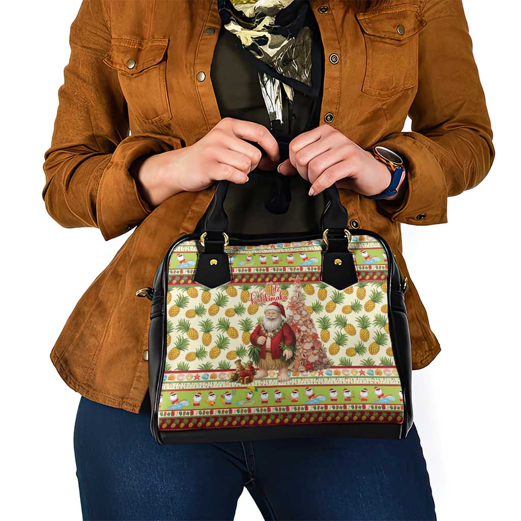 Hawaiian Santa Aloha Pineapple Christmas Shoulder Handbag Mele Kalikimaka LT15 - Polynesian Pride