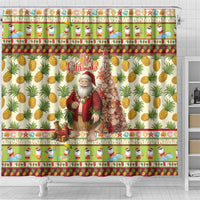 Hawaiian Santa Aloha Pineapple Christmas Shower Curtain Mele Kalikimaka LT15 - Polynesian Pride