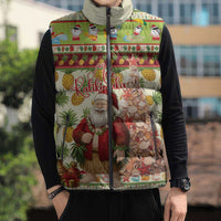 Hawaiian Santa Aloha Pineapple Christmas Sleeveless Puffer Jacket Mele Kalikimaka LT15 - Polynesian Pride