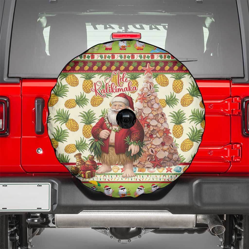 Hawaiian Santa Aloha Pineapple Christmas Spare Tire Cover Mele Kalikimaka LT15 - Polynesian Pride